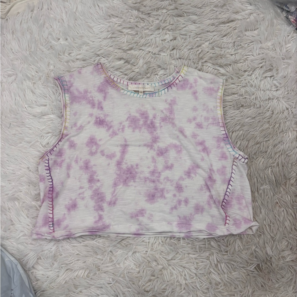 LoveShackFancy Tie-Dye Crop Top